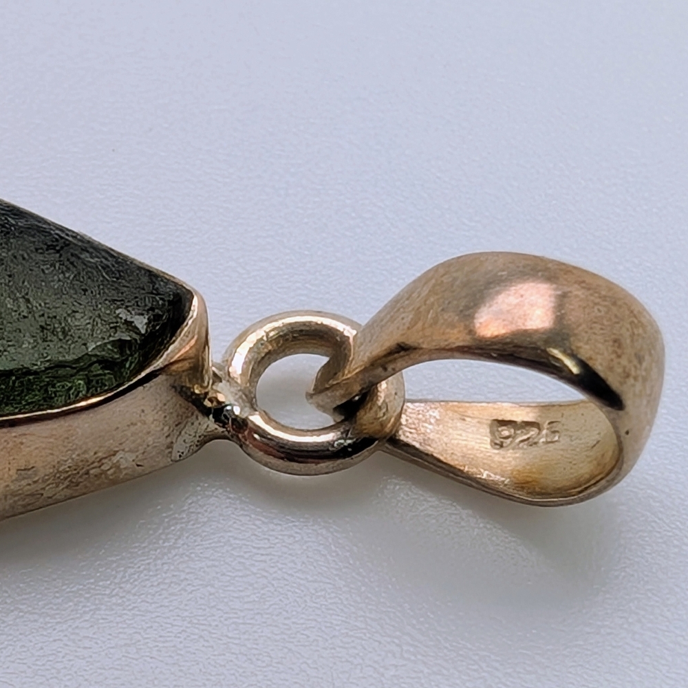 Natural Rare Moldavite S925 Sterling Silver Pendant - Picture 4 of 4